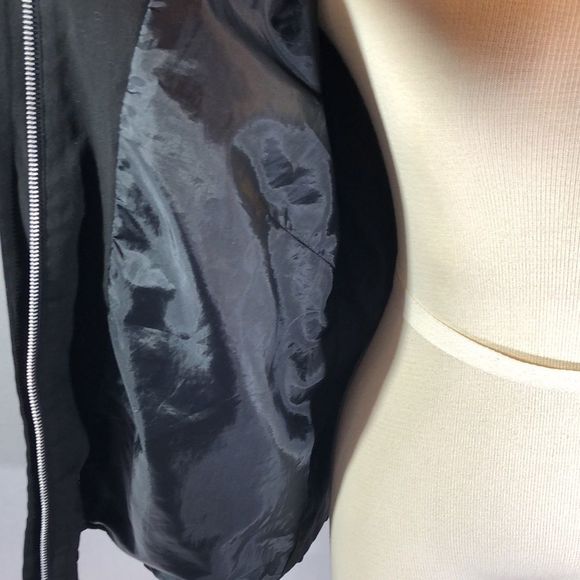 Gap Women's Rayon Black Jacket Blazer Zip up Front Hood X Large - Picture 10 of 12